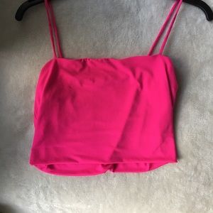 neon pink crop top